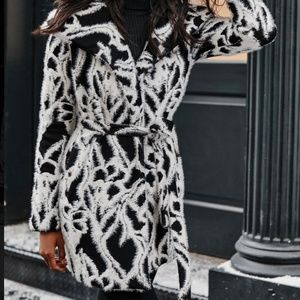 Long Sleeve Belted Iris Sweater Coat (Large) from White House Black Market
